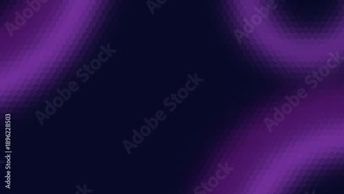 Abstract asymmetrical purple curved light with dark negative space background. background with hexagon pattern surface 