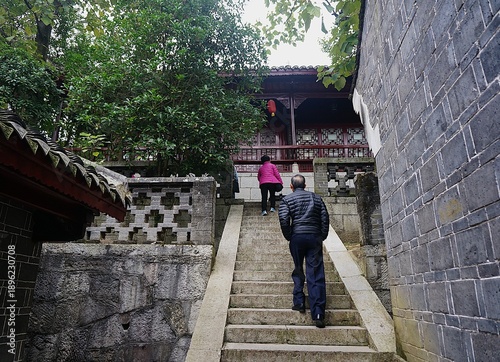 man on the stairs