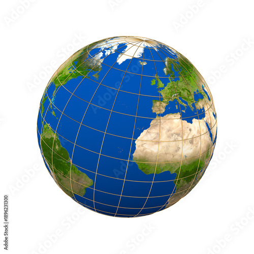 Globe on white background. ...