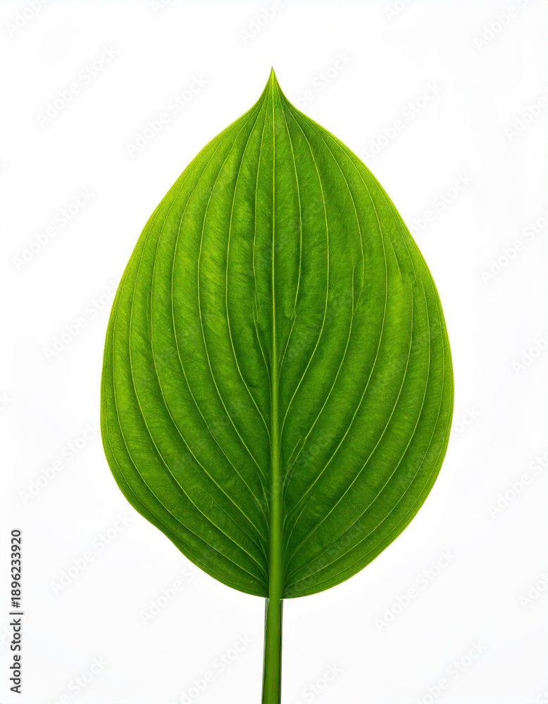 Obraz premium Single Leaf Showing Texture & Veins Against White Background