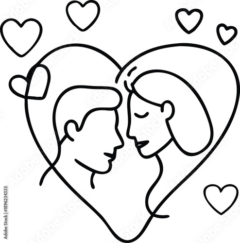 Tender moment of love between a man and a woman