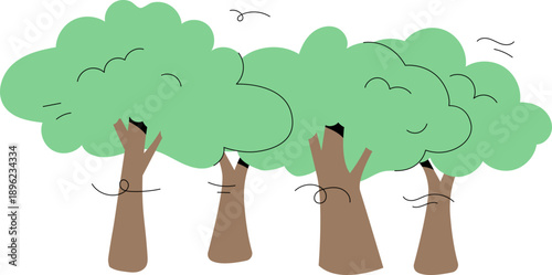 Vector Illustration of a Green Tree