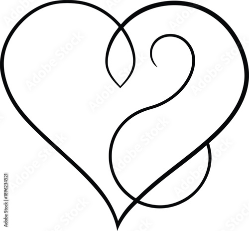 Intertwined heart and question mark symbol