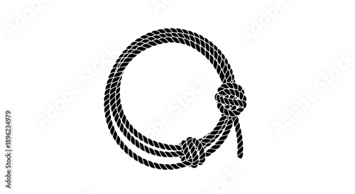 Black and white rope coiled.