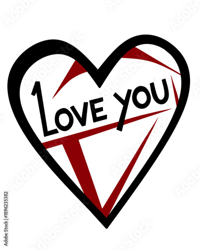 Silueta heart TE AMO.