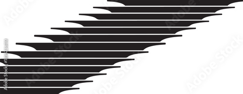 Geometric Pattern of Black Lines on White Background Design