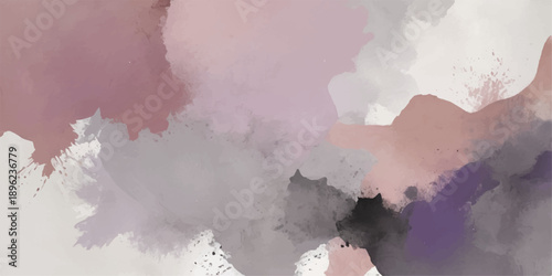 An abstract watercolor painting of a blue and white sky with vintage textures and ethereal clouds blending into a light smoke pattern on grunge paper