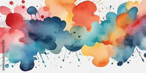 Abstract colorful watercolor splash background