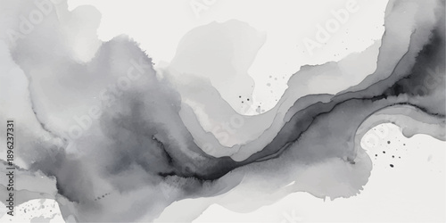 Snowy mountain landscape in winter with ice and clouds