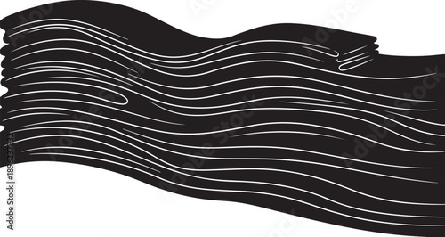 Wavy black lines on a white background illustration design
