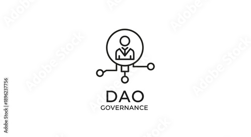 Simple Line Art Icon Representing Decentralized Autonomous Organization Governance.