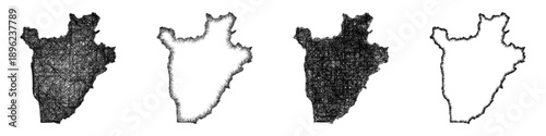 Sketch Burundi map design set