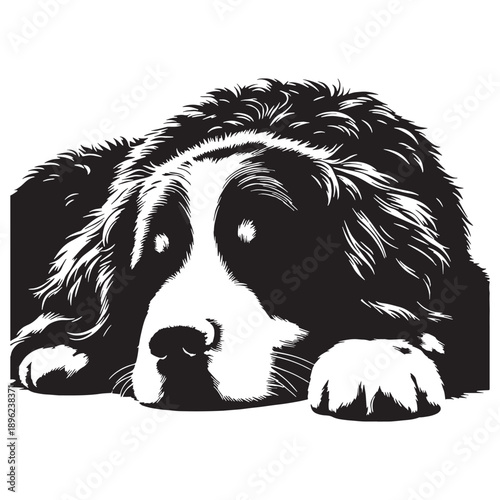 Bernese Mountain Dog Gentle Giant of the Swiss Alps,Bernese Mountain Dog Vector Silhouette ,Strong, Loyal, and Friendly Working Breed
,Bernese Mountain Dog Illustration.
