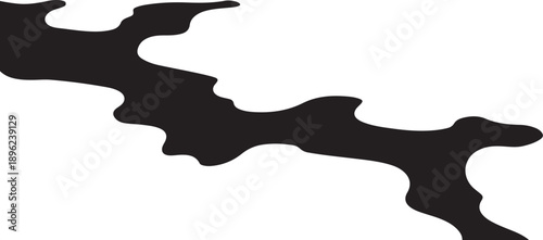 Abstract black crack on white background illustration design element