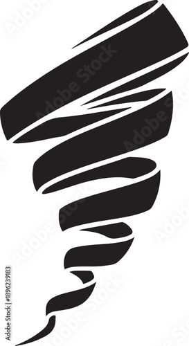Black Tornado Icon on White Background Illustration Design