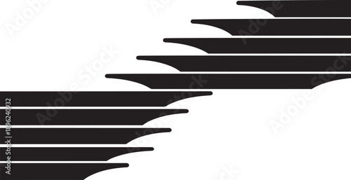 Abstract black and white geometric shapes art design element