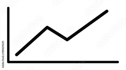 Simple line graph with upward trend on white background