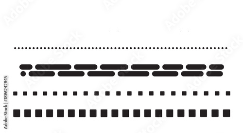 Vector dotted and dashed lines, graphic design elements, for website or presentation, isolated on transparent background, png