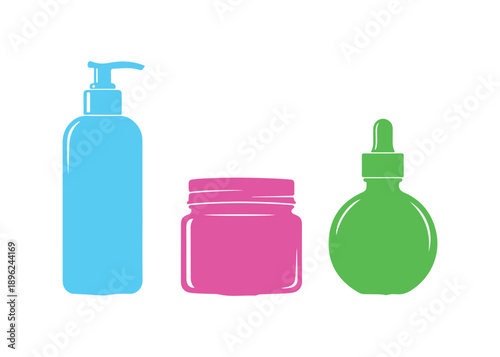 A simple graphic illustration of a bottle. Great for themes related to beauty, wellness, or containers. The clean and minimalist design boosts visual appeal.