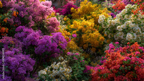 Vibrant Bougainvillea Garden in Full Bloom
