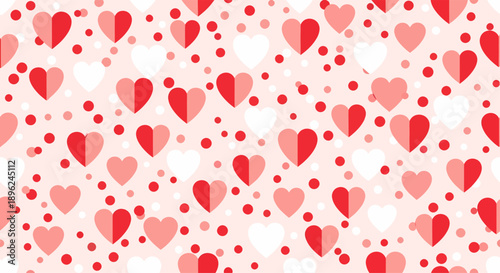 Red and Pink Hearts Pattern Design.