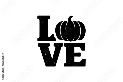 Pumpkin Love Typography Halloween Illustration
