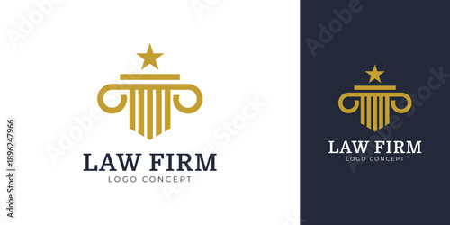 Law Firm Logo with Creative Concept Idea Vector Design