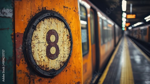 Wallpaper Mural Subway car number 8 at station platform, urban transport concept Torontodigital.ca