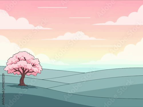 Beautiful Cherry Blossom Tree in Full Bloom.