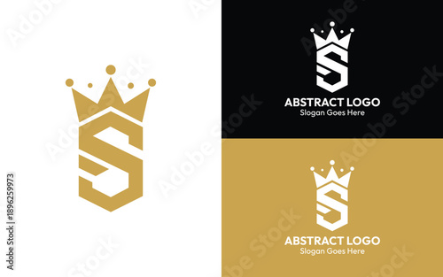 Crowned Letter Symbol• Elegant Monogram Artwork• Minimal Gold Emblem• Premium luxury jewelry branding• Luxury Monogram Vector