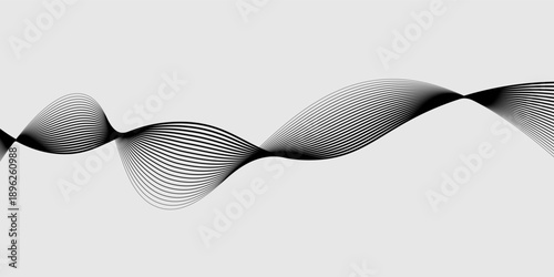 Black wave lines on grey background