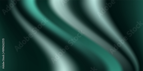 Dark teal emerald green silk satin. Shiny smooth fabric. Soft folds. Luxury background with space for design. web banner. Flat lay, top view table. Birthday, Christmas, Valentine, New year.
