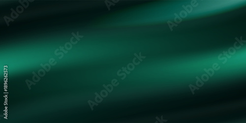 Dark teal emerald green silk satin. Shiny smooth fabric. Soft folds. Luxury background with space for design. web banner. Flat lay, top view table. Birthday, Christmas, Valentine, New year.