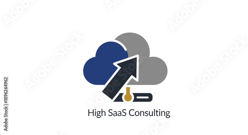 High SaaS Consulting cloud computing logo design.