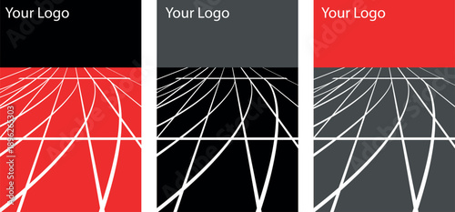 Sports Event Poster Layout with Abstract Running Track Stadium Lanes Vector Template