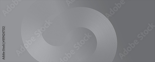 Circle lines abstract vector background. Minimal geometric circular grey pattern. Technology 3d medical design concept. Modern shiny rounded lines banner.