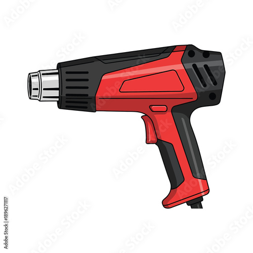 Red and black heat gun against a clean white background