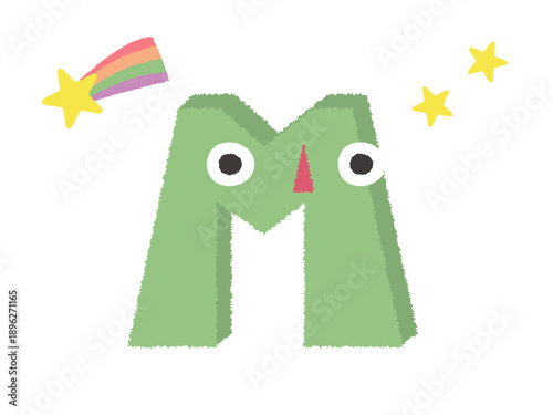 プリント用　手書きアルファベット　M