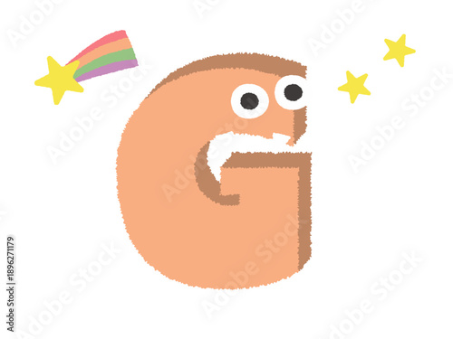 プリント用　手書きアルファベット　G