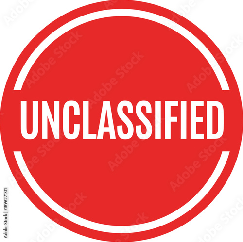 Unclassified red circular badge icon for status labeling, warning notice, classification tag, or system category indicator