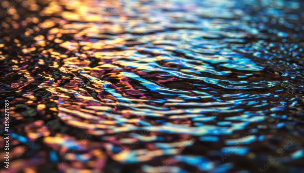 Obraz premium Rainbow oil film ripples closeup