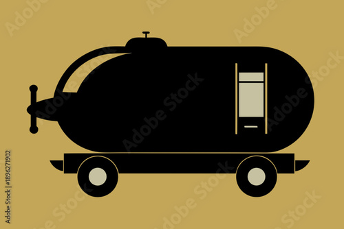 Stylized Black Airship on Gold Background zeppelin