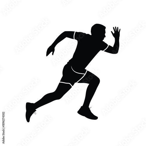 Silhouette of a person running in athletic gear