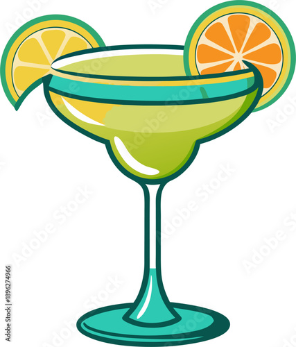 Alcohol classics cocktail margarita glass. Vector vintage hatching stock illustration  , white background