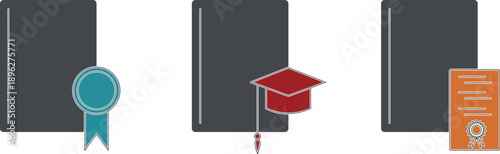 Diplomas and certificates of education, medals and awards, certificates with a student cap