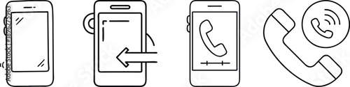 Smartphone screen transition to phone call interface with receiver icon