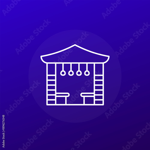 gazebo icon, pavilion line vector design