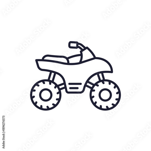 quad bike line icon on white