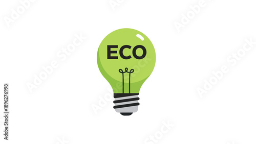 Green Eco Light Bulb Concept