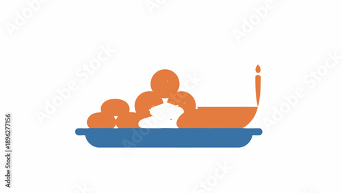 Relaxing Bath with Bubbles and Candle Icon